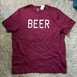 J.Crew BNWT “BEER” logo shirt